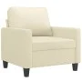 Sillón con taburete cuero sintético color crema 60 cm de , Sofás - Ref: Foro24-3201020, Precio: 187,22 €, Descuento: %
