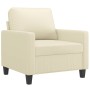 Sillón con taburete cuero sintético color crema 60 cm de , Sofás - Ref: Foro24-3201020, Precio: 190,03 €, Descuento: %