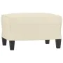 Sillón con taburete cuero sintético color crema 60 cm de , Sofás - Ref: Foro24-3201020, Precio: 187,22 €, Descuento: %