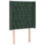 Cabecero con orejas de terciopelo verde oscuro 83x16x118/128 cm de , Cabeceros y pies de cama - Ref: Foro24-3119949, Precio: ...