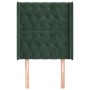 Cabecero con orejas de terciopelo verde oscuro 83x16x118/128 cm de , Cabeceros y pies de cama - Ref: Foro24-3119949, Precio: ...