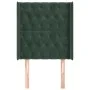 Cabecero con orejas de terciopelo verde oscuro 83x16x118/128 cm de , Cabeceros y pies de cama - Ref: Foro24-3119949, Precio: ...