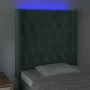 Cabecero con LED de terciopelo verde oscuro 83x16x118/128 cm de , Cabeceros y pies de cama - Ref: Foro24-3124417, Precio: 103...