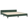 Estructura cama con cabecero terciopelo verde oscuro 160x200 cm de , Camas y somieres - Ref: Foro24-3125949, Precio: 311,42 €...