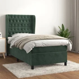 Box spring bed with dark green velvet mattress 80x200 cm by , Beds and slatted bases - Ref: Foro24-3129360, Price: 331,33 €, ...