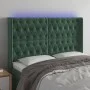 LED-Kopfteil aus dunkelgrünem Samt, 163 x 16 x 118/128 cm von , Kopf- und Fußteile - Ref: Foro24-3124441, Preis: 168,11 €, Ra...