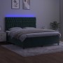 Cama box spring colchón y LED terciopelo verde oscuro 160x200cm de , Camas y somieres - Ref: Foro24-3136314, Precio: 629,14 €...