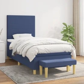 Boxspringbett mit blauer Stoffmatratze 80x200 cm von , Betten und Lattenroste - Ref: Foro24-3136955, Preis: 357,24 €, Rabatt: %
