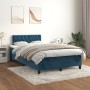 Cama box spring con colchón terciopelo azul oscuro 120x200 cm de , Camas y somieres - Ref: Foro24-3141477, Precio: 396,52 €, ...