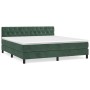 Cama box spring con colchón terciopelo verde oscuro 160x200 cm de , Camas y somieres - Ref: Foro24-3141494, Precio: 522,70 €,...