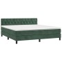 Cama box spring con colchón terciopelo verde oscuro 160x200 cm de , Camas y somieres - Ref: Foro24-3141494, Precio: 522,70 €,...