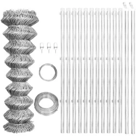 Drahtzaun und Pfosten Stahl verzinkt silber 25x0,8 m von vidaXL, Zaunpaneele - Ref: Foro24-141498, Preis: 136,43 €, Rabatt: %