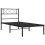 Estructura de cama con cabecero metal negro 107x203 cm de , Camas y somieres - Ref: Foro24-372273, Precio: 67,97 €, Descuento: %
