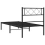 Estructura de cama con cabecero metal negro 107x203 cm de , Camas y somieres - Ref: Foro24-372273, Precio: 67,97 €, Descuento: %
