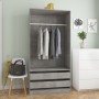 Armario de madera contrachapada gris hormigón 100x50x200 cm de , Armarios roperos - Ref: Foro24-800607, Precio: 191,03 €, Des...