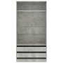 Armario de madera contrachapada gris hormigón 100x50x200 cm de , Armarios roperos - Ref: Foro24-800607, Precio: 191,03 €, Des...