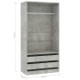 Armario de madera contrachapada gris hormigón 100x50x200 cm de , Armarios roperos - Ref: Foro24-800607, Precio: 191,03 €, Des...