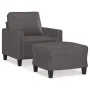 Grauer Kunstledersessel mit Hocker 60 cm von , Sofas - Ref: Foro24-3201021, Preis: 171,80 €, Rabatt: %