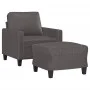 Gray synthetic leather armchair with stool 60 cm by , Sofas - Ref: Foro24-3201021, Price: 171,80 €, Discount: %