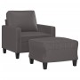 Sillón con taburete cuero sintético gris 60 cm de , Sofás - Ref: Foro24-3201021, Precio: 174,20 €, Descuento: %