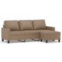 Sofá 3 plazas y taburete cuero sintético color capuchino 180 cm de , Sofás - Ref: Foro24-3201028, Precio: 303,08 €, Descuento: %