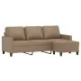 Sofá 3 plazas y taburete cuero sintético color capuchino 180 cm de , Sofás - Ref: Foro24-3201028, Precio: 299,75 €, Descuento: %