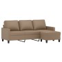 Sofá 3 plazas y taburete cuero sintético color capuchino 180 cm de , Sofás - Ref: Foro24-3201028, Precio: 303,08 €, Descuento: %