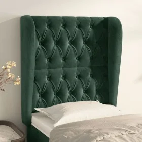 Headboard with dark green velvet ears 83x23x118/128 cm by , Headboards and footboards - Ref: Foro24-3118325, Price: 108,25 €,...