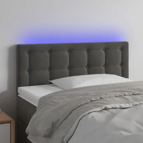 Dunkelgraues Samtkopfteil mit LED 80x5x78/88 cm von , Kopf- und Fußteile - Ref: Foro24-3122077, Preis: 43,35 €, Rabatt: %