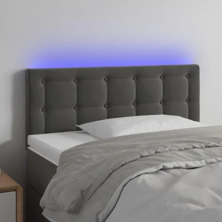 Dunkelgraues Samtkopfteil mit LED 80x5x78/88 cm von , Kopf- und Fußteile - Ref: Foro24-3122077, Preis: 43,35 €, Rabatt: %