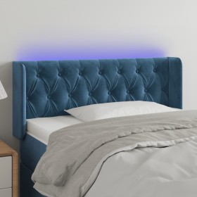 Cabecero con LED de terciopelo azul oscuro 103x16x78/88 cm de , Cabeceros y pies de cama - Ref: Foro24-3123618, Precio: 74,00...
