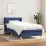 Box spring bed with blue fabric mattress 90x190 cm by , Beds and slatted bases - Ref: Foro24-3130479, Price: 325,80 €, Discou...