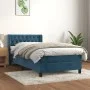 Box spring bed with dark blue velvet mattress 100x200 cm by , Beds and slatted bases - Ref: Foro24-3131127, Price: 328,04 €, ...
