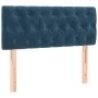 Box spring bed with dark blue velvet mattress 100x200 cm by , Beds and slatted bases - Ref: Foro24-3131127, Price: 328,04 €, ...