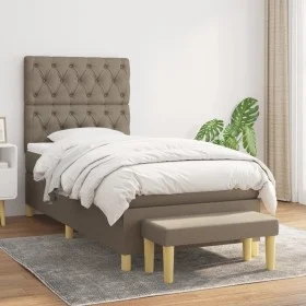 Cama box spring con colchón tela gris taupe 80x200 cm de , Camas y somieres - Ref: Foro24-3137353, Precio: 400,34 €, Descuent...