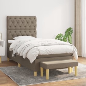 Cama box spring con colchón tela gris taupe 80x200 cm de , Camas y somieres - Ref: Foro24-3137353, Precio: 390,49 €, Descuent...