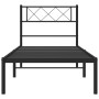 Estructura de cama con cabecero metal negro 100x200 cm de , Camas y somieres - Ref: Foro24-372272, Precio: 63,67 €, Descuento: %