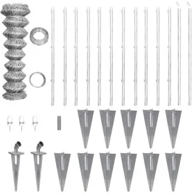 Valla metálica con estacas postes acero galvanizado 25x1,5 m de vidaXL, Paneles de vallas - Ref: Foro24-141509, Precio: 309,3...