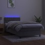 Cama box spring colchón y LED terciopelo gris claro 100x200 cm de , Camas y somieres - Ref: Foro24-3134567, Precio: 317,84 €,...