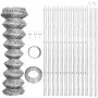 Wire mesh fence and silver galvanized steel posts 25x1 m by vidaXL, fence panels - Ref: Foro24-141499, Price: 153,51 €, Disco...