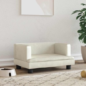 Cama para perros de terciopelo crema 60x40x30 cm en Camas para perros | Comprar online en Foru.es