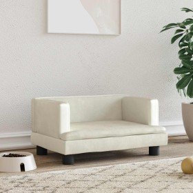 Cama para perros de terciopelo crema 60x40x30 cm en Camas para perros | Comprar online en Foru.es