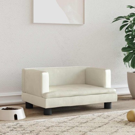 Cama para perros de terciopelo crema 60x40x30 cm en Camas para perros | Comprar online en Foru.es