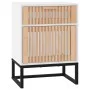 Mesita noche madera y hierro contrachapada blanco 40x30x55,5 cm de , Mesitas de noche - Ref: Foro24-352091, Precio: 62,12 €, ...
