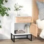 Mesita noche madera y hierro contrachapada blanco 40x30x55,5 cm de , Mesitas de noche - Ref: Foro24-352091, Precio: 62,12 €, ...