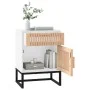 Mesita noche madera y hierro contrachapada blanco 40x30x55,5 cm de , Mesitas de noche - Ref: Foro24-352091, Precio: 62,12 €, ...