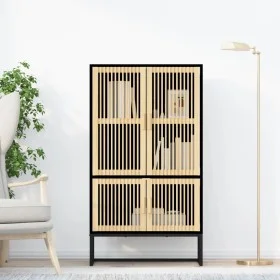 Tall black plywood sideboard 70x35x125 cm by , Lockers and storage cabinets - Ref: Foro24-352140, Price: 183,88 €, Discount: %