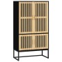 Aparador alto madera contrachapada negro 70x35x125 cm de , Taquillas y armarios de almacenamiento - Ref: Foro24-352140, Preci...