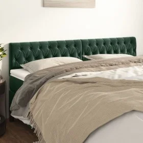 Cabeceros 2 unidades de terciopelo verde oscuro 90x7x78/88 cm de , Cabeceros y pies de cama - Ref: Foro24-346379, Precio: 92,...
