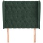 Cabecero con orejas de terciopelo verde oscuro 93x23x118/128 cm de , Cabeceros y pies de cama - Ref: Foro24-3118331, Precio: ...